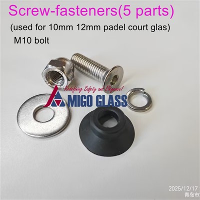 البراغي والغسالات المخروطية المستخدمة في زجاج ملعب التنس Padel